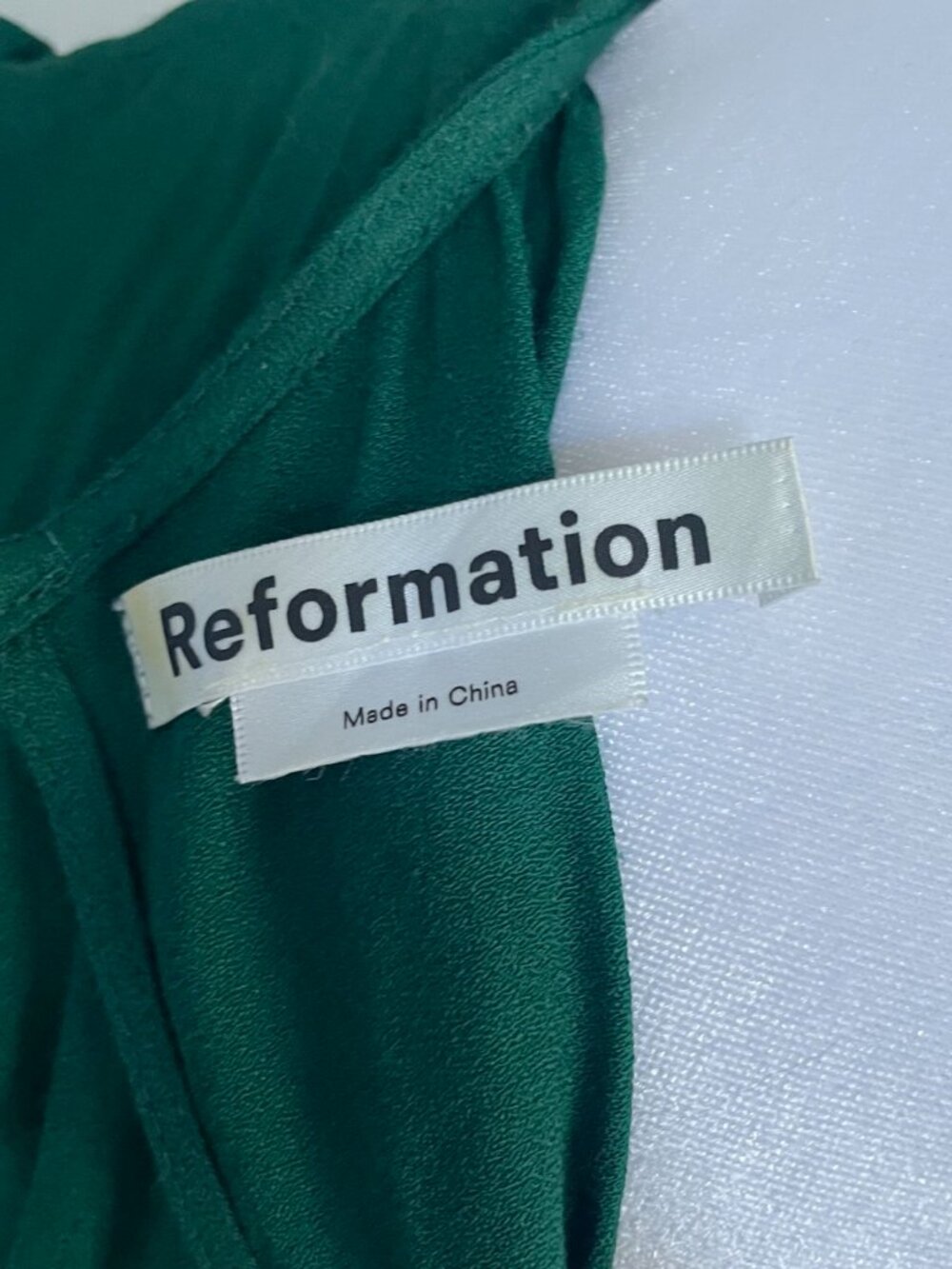 Reformation 'Gavin' Midi Dress / Emerald / Sz 2 - Picture 12 of 16